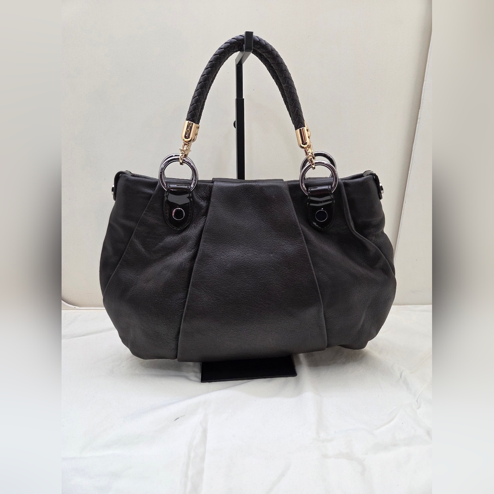 Simply Vera Vera Wang Brown Shoulder Bag | Mixed Metal Braided Handle Upgrade